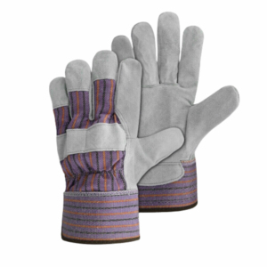 Guantes de Trabajo de Cuero con Puño a Rayas Púrpuras, Resistentes a la Abrasión, Antideslizantes en las Puntas de los Dedos, Guantes de Seguridad de Uso General - Product Image 2