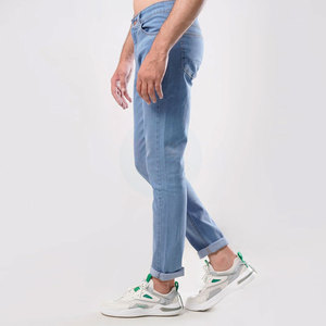 New Style Lightweight Casual Outdoor Use Men's Washed Best Quality Solid Color 100% Cotton Jeans Pants for Men in <b>Cheap</b> Price - Product Image 2