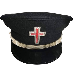 Gorra de fatiga de caballero templario, insignia masónica plateada, sombrero masónico ceremonial de calidad premium - Product Image 4
