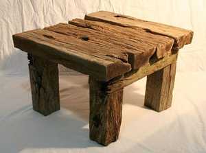 Taburete Otomano Rústico Hecho a Mano de Madera Antigua, Banco Marrón, Muebles Personalizados para Sala de Estar, Dormitorio, Hotel, Villa - Product Image 1