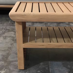 SVLK Certified Durable <b>Solid</b> Teak <b>Wood</b> Slatted Rectangular Coffee Table Luxury Resort Balcony Outdoor Furniture Indonesia - Product Image 4