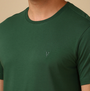 Camiseta de Algodón Lisa para Hombre con Logotipo Personalizado OEM, Corte Regular, Suave, Transpirable, Ecológica, Cuello Redondo, Ropa Casual de Primera Calidad - Product Image 3