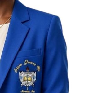 Sigma Gamma Rho Traditional Crest Blazer <b>Women</b> Custom Sorority Embroidered Logo Business Jacket Professional Greek Letter Formal - Product Image 2