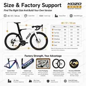 Vélo de route en carbone KOZO2 T800 Ultegra Di2 électronique 2x12, pneus 700x28C, freins à disque hydrauliques, jeu de roues 50 mm, vélo de course - Product Image 6