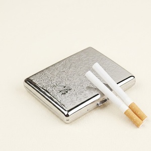 Étui à cigarettes vintage plaqué or, porte-cigares en métal émaillé vert, boîte de rangement de luxe de poche pour hommes et femmes, fournitures en gros - Product Image 6