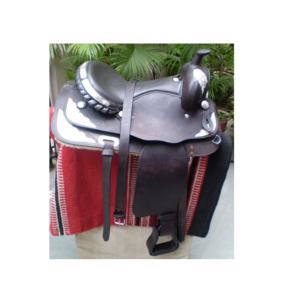 อานม้าตะวันตกหนังแท้สั่งทำพร้อมอุปกรณ์ชุบเงิน - Product Image 2