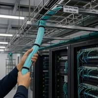 Kabel Serat Optik Multimode OM4 12 Inti untuk Dalam Ruangan dengan Jaket LSZH untuk Kabelan Inti Pusat Data