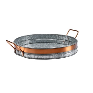 Round Shape Hotelware Serving <b>Tray</b> Food <b>Snacks</b> Dessert Chocolate <b>Tray</b> With Metal Handles Prime Quality Kitchenware Serving <b>Tray</b> - Product Image 1