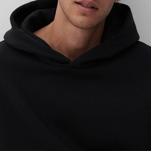 Sweat-shirt à capuche en coton tissé de haute qualité pour homme, 380 GSM, coupe oversize, en tissu éponge, couleur unie, style streetwear, collection automne-hiver - Product Image 3