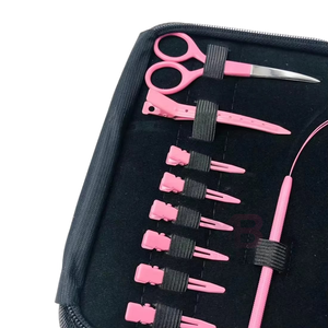 Kit d'outils professionnels de haute qualité pour extensions capillaires, 14 pièces, comprenant pince à nouer, ciseaux, pince à boucler, pour usage commercial - Product Image 5