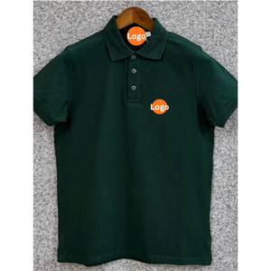 Men's Casual <b>Shirt</b> Spandex/Cotton Knitted Short <b>Sleeve</b> Solid Collared Button-Up Printed Eco-Friendly Custom Logo Uniform Wear - Product Image 3