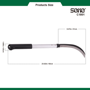 Sono C1801เหล็กคาร์บอนสูงสีดำใบเคียวเดียวมีดอลูมิเนียมอัลลอยด์และที่จับพลาสติก - Product Image 4
