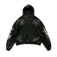 Sweat à capuche personnalisé léger en molleton 100 % coton, délavé à l'acide, imprimé par transfert thermique, fournisseur OEM, logo personnalisé, longueur genou