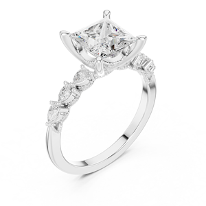 14K Yellow Gold Engagement Ring IGI Certified Lab Grown Diamond 2 CT Princess Cut Ring for Anniversary Wedding - Product Image 6