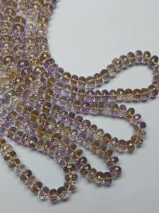 Cuentas facetadas de ametrino natural de alta calidad, en tendencia, de 6.50-7.50 mm, marca M.Y.GEMS, certificadas por AIGS para joyería. - Product Image 2