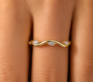 Minimalist 14k Gold Marquise Cut Lab Grown Diamond 0.13 Carat TW <b>Fine</b> Jewelry Luxury Custom Women's Wedding Engagement <b>Ring</b> - Product Image 1