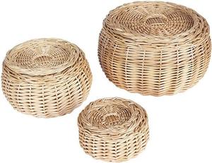 Cesta de Almacenamiento de Bambú Hecha a Mano en India con Asa, Cesta Utilitaria de Bambú Tejida Natural, Almacenamiento y Organización del Hogar, Venta al por Mayor - Product Image 3