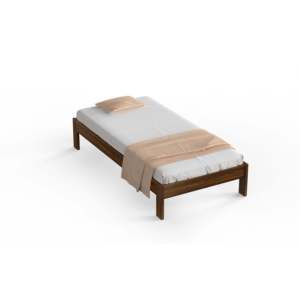 Lit simple Deewan en bois d'ingénierie Roverb, design minimaliste en érable brun, sans coffre de rangement - Product Image 1
