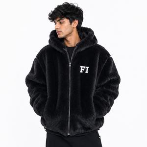 Veste en fausse fourrure de haute qualité, entièrement zippée, à capuche, chaude, streetwear, vêtements d'hiver, sweat-shirts en molleton de coton pour hommes, personnalisés, mode Y2K US - Product Image 6