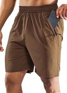 Shorts de course à séchage rapide pour hommes avec poche zippée, taille élastique, shorts de sport pour l'entraînement et les exercices - Product Image 2