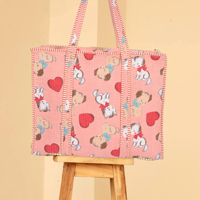 Tas Tote Besar Motif Cetak Blok Katun Jaipuri Grosir, Dapat Dibalik, Dilengkapi Kantong Dalam, Ramah Lingkungan dan Berkelanjutan
