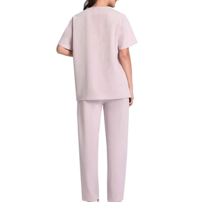 Women <b>Doctor</b> Hospital Scrub <b>Sets</b> Woven Fabric Seamless Fusing Needle Detection Modern Zip Design Wide Leg Pants Easy Movement - Product Image 2