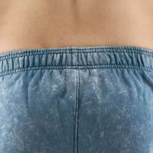 Shorts de jogging pour hommes en coton French Terry délavé à l'acide, ourlet brut, style vintage, streetwear, logo personnalisé, OEM, 100% coton, vente chaude - Product Image 3
