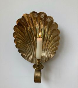 Brass Shell <b>Wall</b> <b>Sconce</b> Candle Holder Handmade Decorative <b>Wall</b> Mounted Candle Stand Vintage Brass <b>Wall</b> Decor for Living Room - Product Image 4
