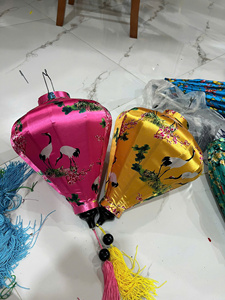 Wholesale Diamond Shape Silk Lanterns Vietnam Bamboo Frame Silk Lanterns Decorative Silk Lanterns For Wedding - Product Image 5