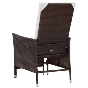 Poltrona da Giardino Regolabile in Rattan PE Marrone con Braccioli Confortevoli - Product Image 6