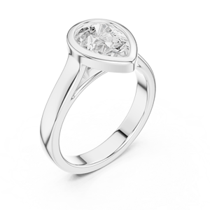 2CT 18K White Gold Pear Cut Lab Grown Diamond Bezel Modern Engagement Ring Custom Fine Jewelry Wedding Ring IGI Certified - Product Image 2