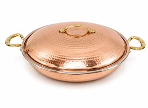 Hammered Copper Stock <b>Pot</b> <b>Lid</b> Modern Luxury Design Copper Handle Gas Cooker Compatible Stainless Steel Lining Hand Wash Only - Product Image 3