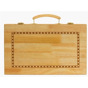 Portable 15 Inch Wood Backgammon Set <b>Folding</b> Wooden Board Game Case Traditional Family <b>Table</b> Game Vintage Backgammon Board Game - Product Image 3