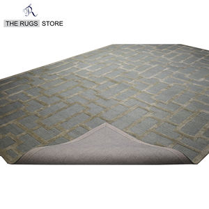 Alfombra Moderna de Lana con Diseño Geométrico, Hecha a Mano, con Base de Látex de Pelo Medio Premium para Sala de Estar - Product Image 4
