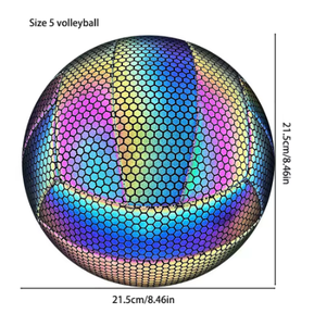 Ballon de volley-ball extérieur en PVC durable à motif hexagonal arc-en-ciel pour sports de plage adultes - Product Image 5