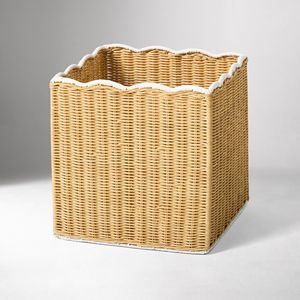 Panier carré en osier foncé fait main, panier de rangement décoratif, panier organisateur en rotin naturel, idéal pour le rangement sur étagère pour enfants - Product Image 4