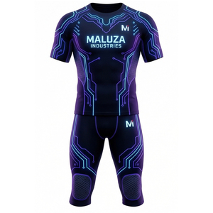 Professional American Football Training Uniform Set Breathable Stretch Printed Short Sleeve Jersey <b>Pants</b> MALUZA Industries - Product Image 1