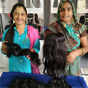 Pas cher 100% brut en gros aucun enchevêtrement faisceaux naturels longue Bodywave couleur noire Extensions de cheveux humains brésiliens non transformés - Product Image 4