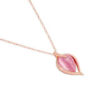 Collar de Plata de Ley 925 Chapado en Oro Rosa con Colgante de Plata de Ley 925 con Circonita Cúbica, para Mujer, Compromiso, Boda, San Valentín - Product Image 1