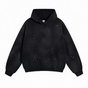 Survêtement unisexe surdimensionné délavé à l'acide, sweat à capuche et pantalon de jogging, streetwear urbain personnalisé - Product Image 4