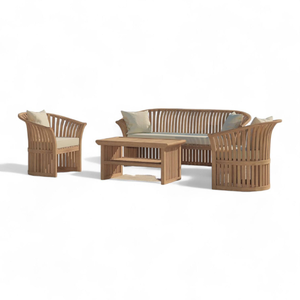 Conjunto de Muebles de Jardín de Diseño Minimalista con Estructura de Madera de Teca para Decoración de Exteriores - Product Image 1