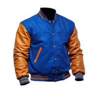 Unisex Premium Quality Wool <b>Leather</b> <b>Jacket</b> New Arrival Customizable Varsity Baseball Letterman Basketball Stand Collar <b>Jacket</b> - Product Image 4