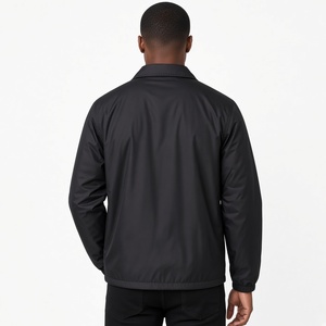 Blouson Coach Noir Phi Beta Sigma avec Patchs Lettres Grecques Bleues, Motif Écusson Poitrine, Fermeture Boutons Pression, Manches Longues, Style Décontracté Grec - Product Image 2