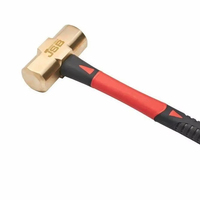 Marteau à tête en laiton de huit kilogrammes avec manche ergonomique en fibre de verre, robuste, pour forgeage industriel, démolition, outil de construction