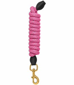 Premium <b>Braided</b> Leather PP Horse Lead Rope Brass Snap Durable Soft Poly Training Halter Lead Equestrian Stable Tack <b>Pink</b> 2M - Product Image 3