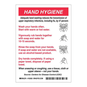 Panneau d'hygiène des mains Brady, panneau de sécurité mural pour les hôpitaux et les laboratoires - Product Image 3