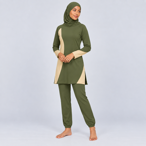 Conjunto de Burkini Modesto de 3 Piezas para Mujer, Cobertura Total, Servicio OEM Personalizado - Product Image 4