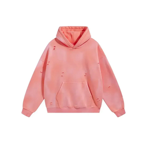Top Ranking Distressed Men's Hoodies Custom Embroidery Cropped Acid Wash 100% Cotton Winter Best Quality Casual Street - Product Image 4