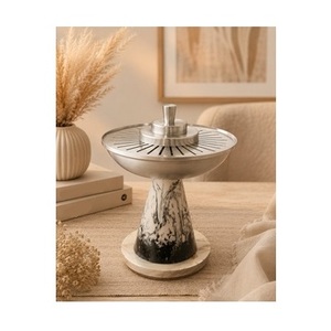 Quemador de Incienso Cónico Ecológico de Mármol Calacatta Viola, con Malla Geométrica Verde, para Bakhoor Aromático - Product Image 6