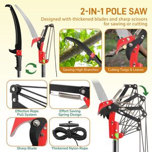 26ft Lightweight Manual Pole Saw Set Long Handle Pruner with Sharp Steel Blade Scissors for Tree Trimming for Outdoor Tasks - Product Image 3